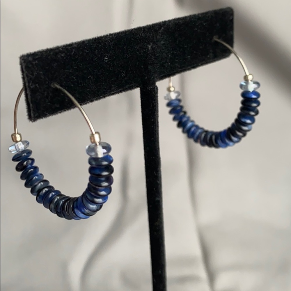 2/$12 Silver toned brass hoop earrings